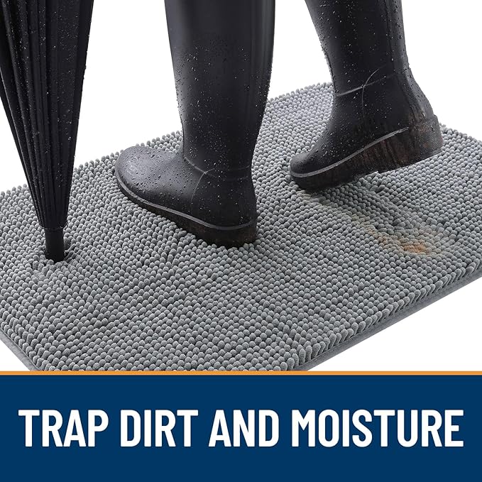 OLANLY Dog Door Mat for Muddy Paws 59x24, Super Absorbent Chenille Mud Mat | - Image 2