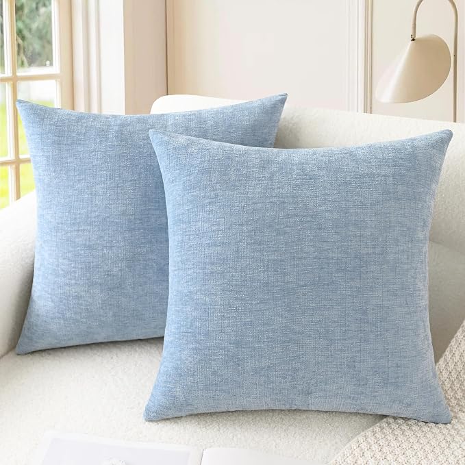 CaliTime Decorative Couch Throw Pillow Covers 18 X 18 Inches Baby Blue | Pack by CaliTime