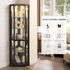 Corner Curio Cabinet, Light Bulb Inclued, Wine Bar China Cabinet - Image 9