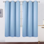 Sky Blue Thermal Blackout Curtains/42 x 72 Inch/Set of 2 Panels Room Darkening by Lemomo