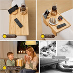 GEHE Real Bamboo Couch Armrest Table, 15.4"x9.8" Couch Arm Tray Table, 3 in 1 - Image 7