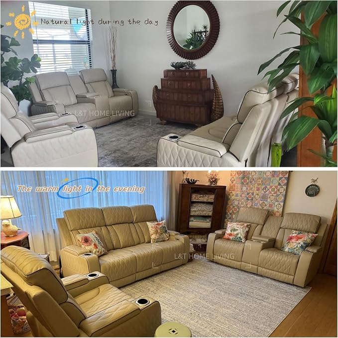 Leather Power Recliner Sofa Set - Image 3