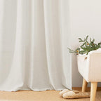 RYB HOME Linen Semi Sheer Curtains 63 inch Length - Image 7