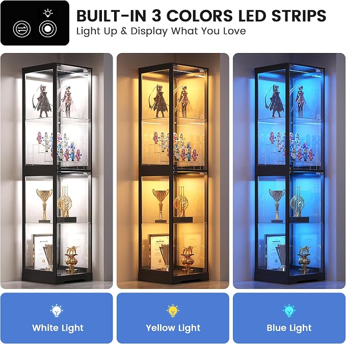 Glass Display Cabinet with Doors, Bookcase - Image 3