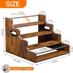 YQBRAO 2 Pack 4-Tier Liquor Bottle Display Shelf, 16-Inch Wooden Bar Shelves - Image 3