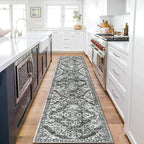 HEBE Hallway Runner Rug 2'x8', Washable Non Slip Kitchen Rug Runner | Soft Boho - Image 8