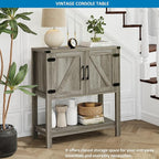 Mufico Console Table with 2-Door Cabinet Coffee Bar Cabinet Sofa Table - Image 3