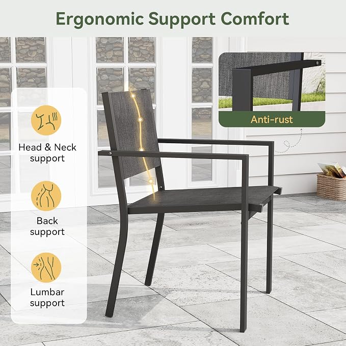 Aoxun 8-Piece Patio Table and Chairs Set & 15ft Patio Umbrella - Image 5