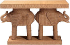 Bali & pari Elissa Bohemian Honey Rattan Elephant Console Table - Image 4