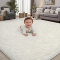 PLHXFR 5x7 Area Rugs Living Room: Fluffy Bedroom Rug Shag Carpet White | by PLHXFRSoftAreaRugs
