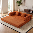 ZEIINPA Convertible Folding Couch Bed, Comfy Corduroy Sleeper Floor Sofa Bed by ZEIINPA