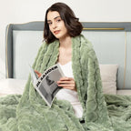 Aganear Fleece Throw Blanket for Bed Couch 90"x90" Sage Green | Lightweight - Image 8