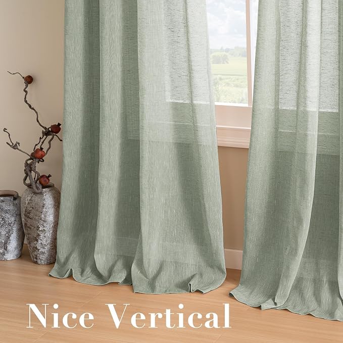 H.VERSAILTEX Linen Curtains 90 inches Long Linen Curtains/Natural Linen Blended - Image 7
