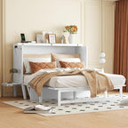 Queen Size Murphy Bed with USB Port and Removable Shelves on Each Side - Image 4