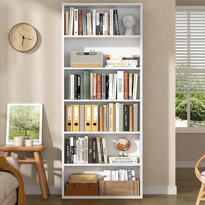 Shintenchi Bookshelf, 6-Tier Open Bookcase and Bookshelves, 6 Shelf Display - Image 2
