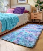Adorable Rainbow Rugs for Bedroom Girls 2x4 Ft, Soft Purple Shag Tent Rugs | - Image 3