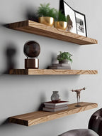 YYWUOJJ Wood Floating Shelves for Wall, Rustic Wall Shelves for Bedroom - Image 6