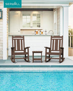 SERWALL Oversized Rocking Chair Set of 4 Outdoor, HDPE Outdoor Rocking Chair - Image 9