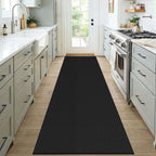 KOZYFLY Black 3x7 Washable Kitchen Runner Rug, Non Slip Wide Runners - Image 2