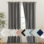 NICETOWN Grizzle Gray Vintage Linen 100% Blackout Curtains by NICETOWN
