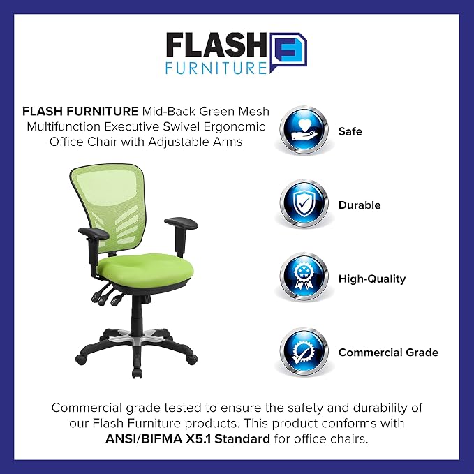 Flash Furniture Nicholas Mid-Back Swivel Office and Gaming Chair, Ergonomic - Image 14