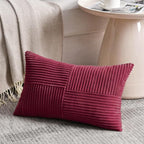 Fancy Homi 2 Packs Burgundy Lumbar Decorative Throw Pillow Covers 14x22 Inch - Image 2