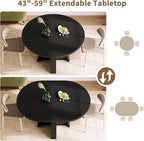 iPormis 43.3in-59in Extendable Round Dining Table - Image 6