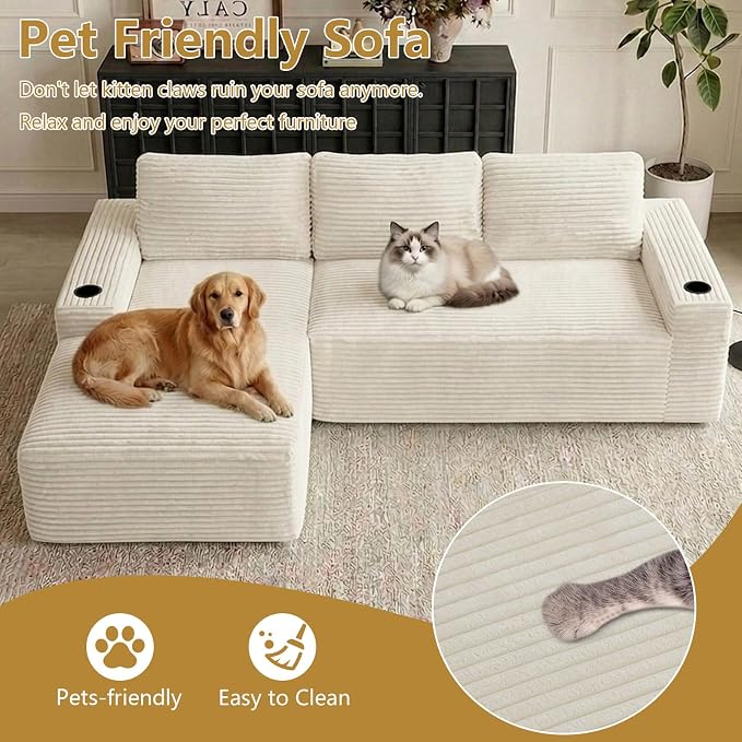104" Cloud Sectional Couch L-Shaped - Image 6