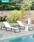 Aluminum Chaise Lounge Chair Outdoor, Foldable& No Assembly Patio Pool Lounge - Image 7