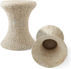 Casafield Hourglass Side Table, Water Hyacinth Round End Table, Boho Woven - Image 6