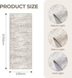 2x5 Rug Runners for Hallways Non Slip, Kitchen Rugs, Taupe | Washable Rugs for - Image 2