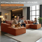 138" Cloud Sectional Couch, Comfort U Shaped Boneless Couch - Image 4