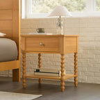 AMERLIFE 24" Wood Nightstand, Vintage Bedside Table by AMERLIFE