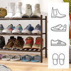 viewcare Shoe Rack for Closet, 3-Tier Bamboo Wood Shoe Racks, Stackable | - Image 4
