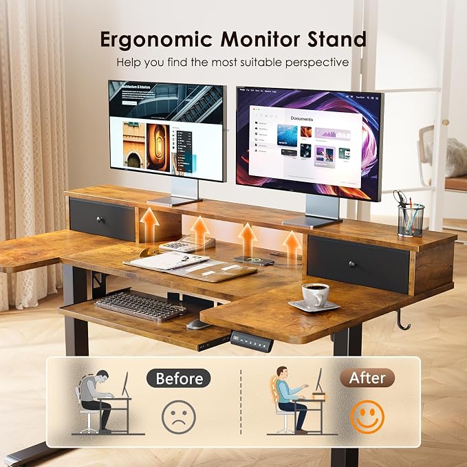 OffiGo U Shaped Electric Standing Desk - Image 7