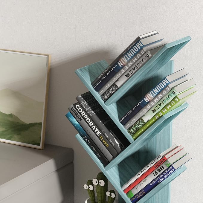 SHEEPAM 5 Tier Tree Book Shelf, Small Desktop Bookshelf - Image 7