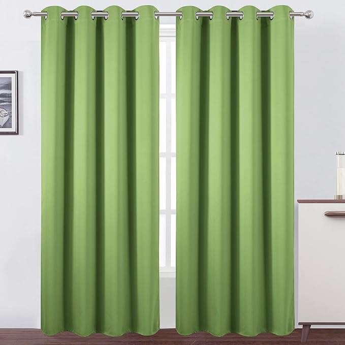 Light Green Blackout Curtains for Bedroom Room Darkening Curtains/Draperies 52 by Lemomo