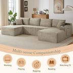 125" Modular Sectional Sleeper Sofa, Boneless Cloud Couch - Image 7