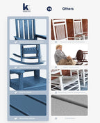 KINGYES Oversized Outdoor Rocking Chair Set of 2, All-Weather Patio Rocking - Image 8