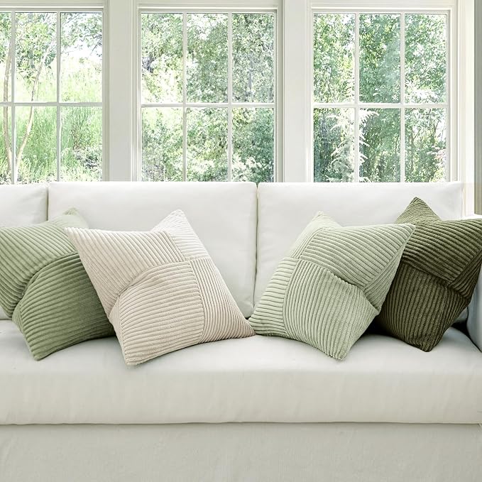 MIULEE Summer Light Green Decorative Throw Pillow Covers 18x18 Inch Set of 4 - Image 2