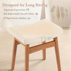 LUE BONA Solid Wood Vanity Bench Stool, 17.3" H Ergonomic Saddle Stool - Image 3
