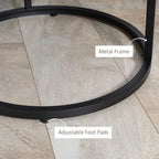 HOMCOM Round Nesting Tables Set of 2, Stacking Coffee Table Set - Image 6