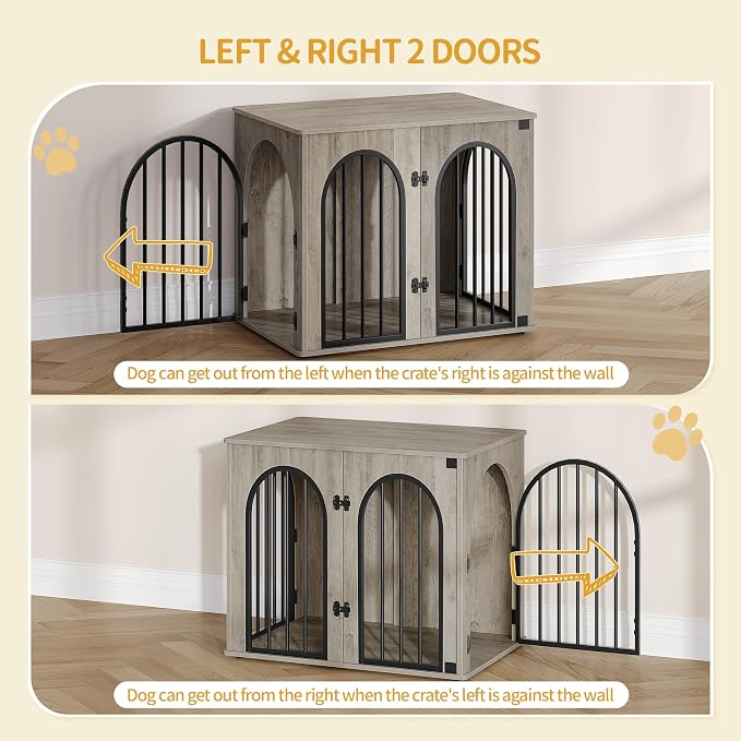 Hzuaneri 26.8'' Wooden Dog Crate Furniture, Indoor Dog Kennel Dogs Cage - Image 5