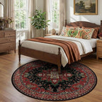RELEANY Washable Area Rug, Round 7ft, Water Repellent, Pet Friendly, Vintage - Image 2