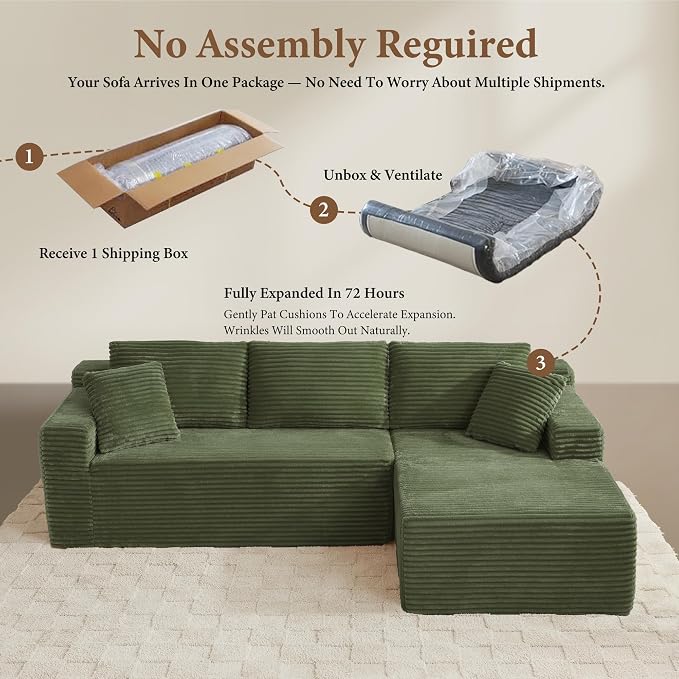 96" Sectional Couches for Living Room Cloud Couch Sofa - Image 6