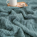 EMME Muslin Throw Blanket for Adults 100% Cotton Blankets for Couch 4-Layer by EMME