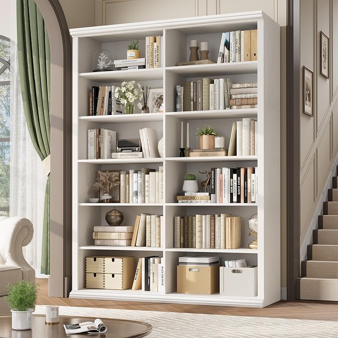 Rresyet 71.8" L *47.2“W Wooden Bookcase and Bookshelf – Extra Large Bookshelf by ReinventingtheGoodinLife