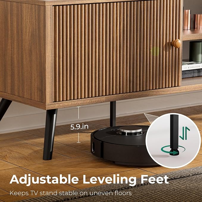 COMHOMA TV Stand for Living Room, Mid Century Modern Entertainment Center for - Image 5