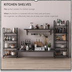4NM No Assembly Folding Bookshelf Storage Shelves 4 Tiers Vintage Bookcase - Image 4
