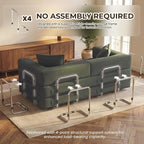 GRUSIGN 78 Inch Convertible Sofa Bed, 5-in-1 Futon Sofa Bed Pull Out Couch - Image 4